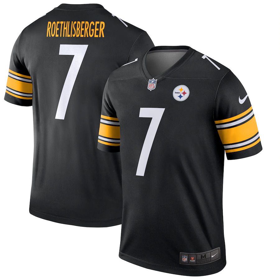 Men Pittsburgh Steelers 7 Ben Roethlisberger Nike Black Legend NFL Jersey